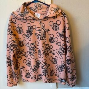 Disney Mickey Mouse Women’s 1/4 Zip Fleece Hoodie Jacket Size 15/17 XL